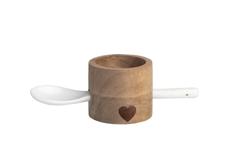 Eierbecherset aus Holz mit Löffel
