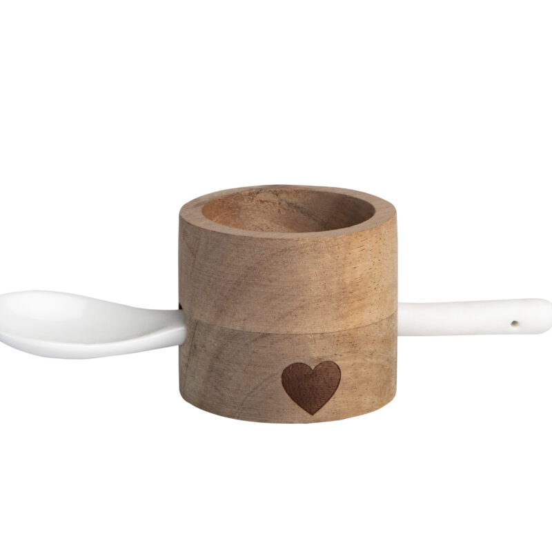 Eierbecherset aus Holz mit Löffel