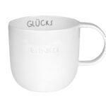 Tasse weiß mit der Aufschrift Glücksbringer