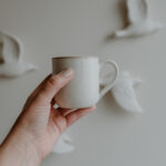 Cappuccino Tasse glasiert "Calma"