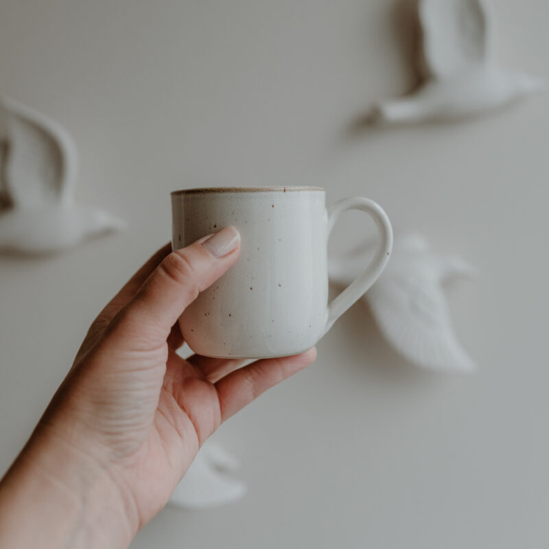 Cappuccino Tasse glasiert "Calma"