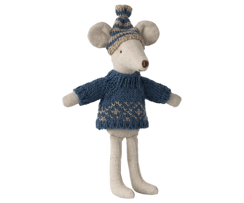 Strickpulloverset mit Mütze
