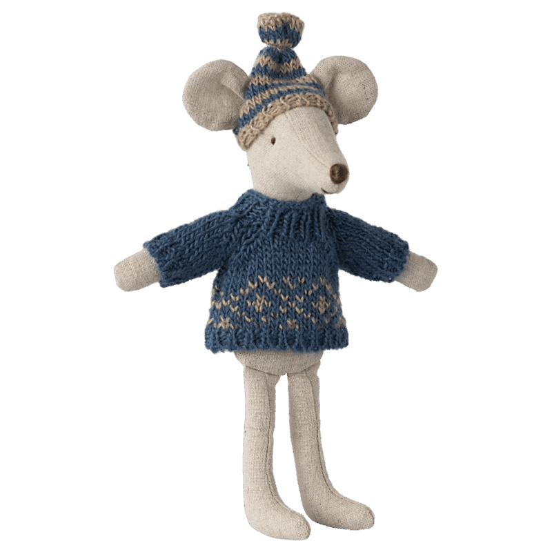 Strickpulloverset mit Mütze