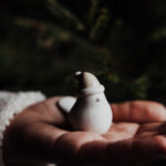 vogel mit beige Weihnachtsmütze