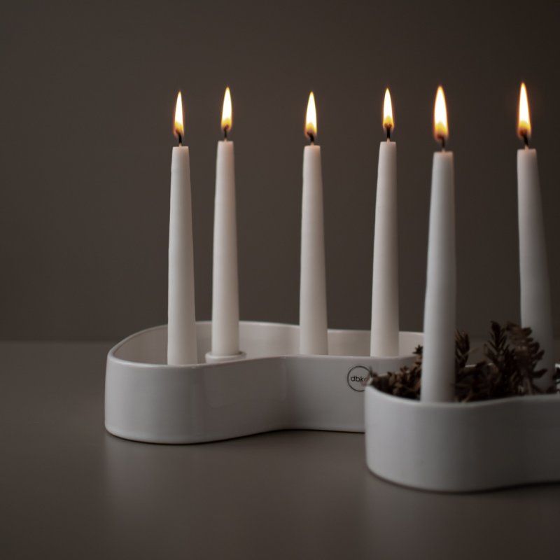 Kerzenhalter für 4 Kerzen in der farbe shiny white