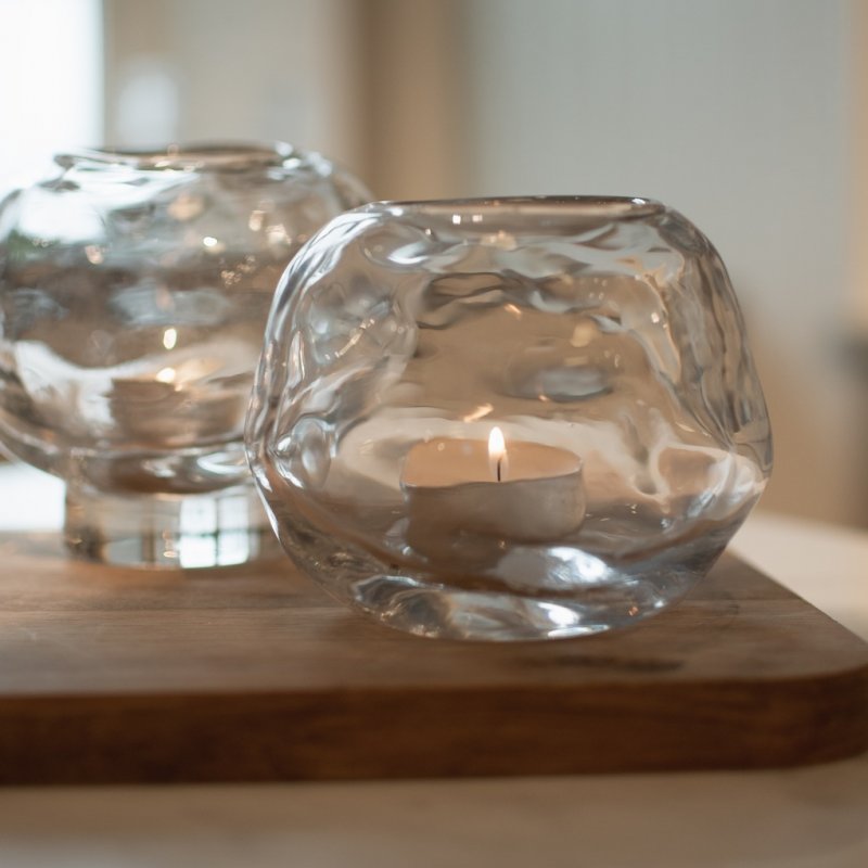 Windlicht in glas für ein teelicht