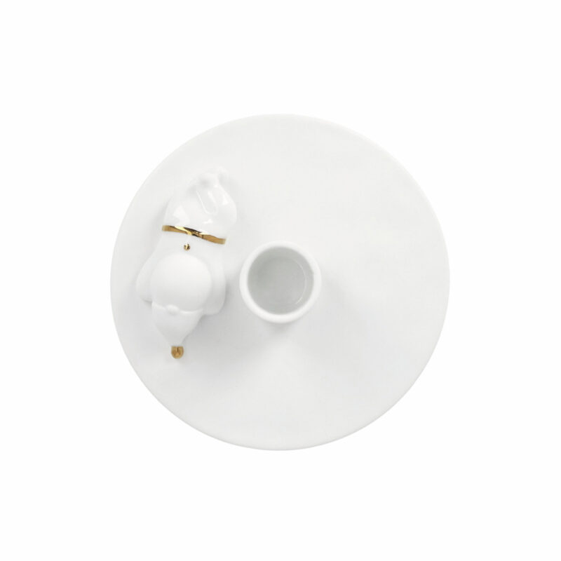 Kerzenhalter mit liegendem Santa