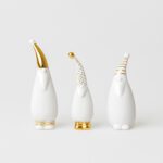 Santa Figuren im 3er Set in der Farbe weiß/gold