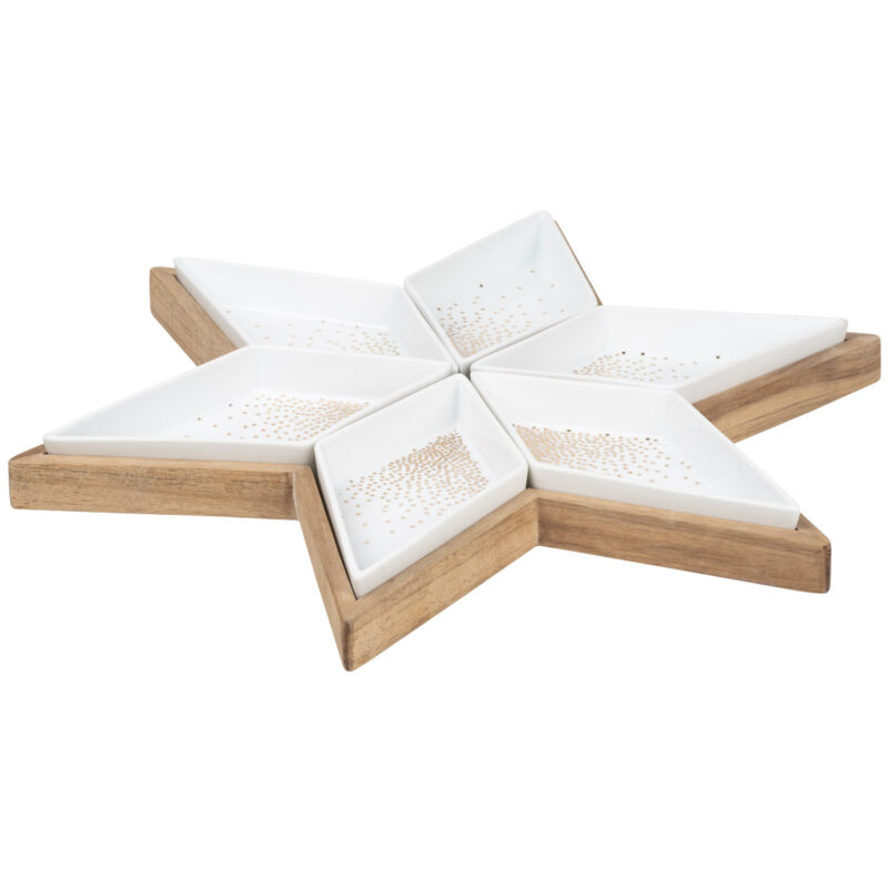 Sternenteller mit Schälchen auf holz