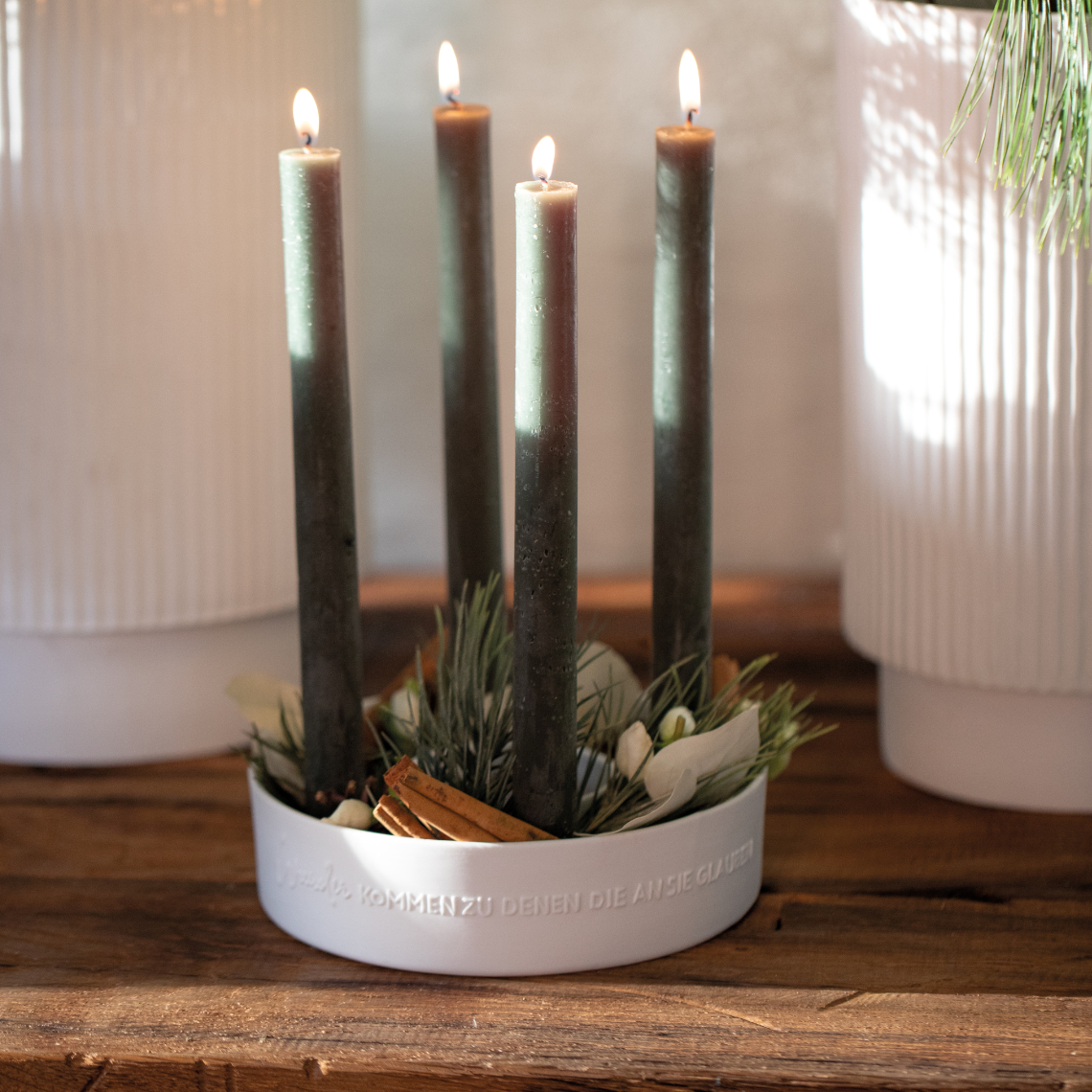 Stab Kerzen Halter aus Porzellan